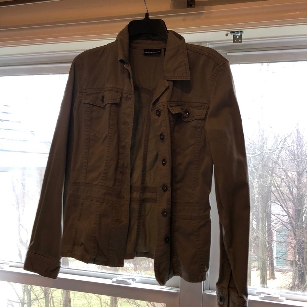 Green denim jacket
